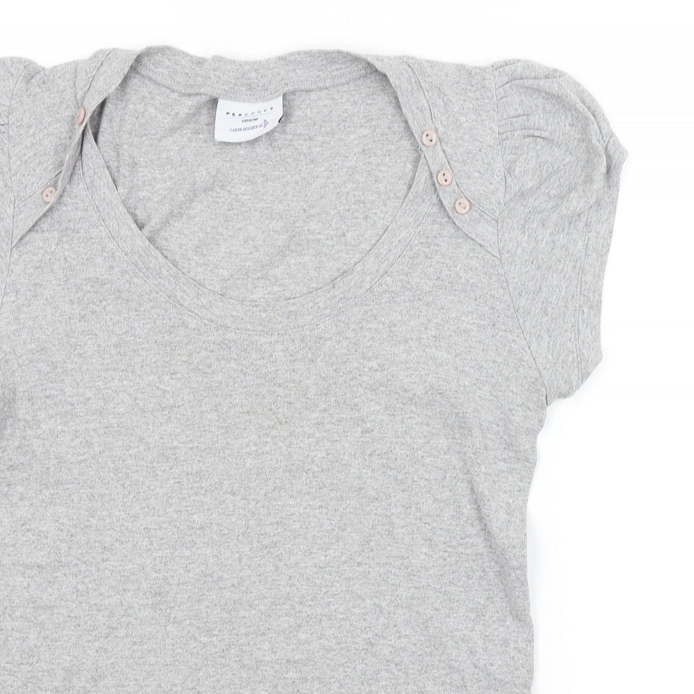Peacocks Womens Grey   Basic T-Shirt Size 14  - CANCER RESEARCH