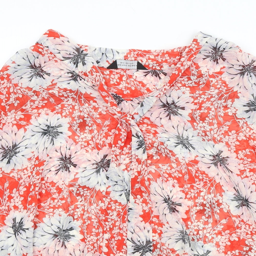 Dorothy Perkins Womens Red Floral  Basic Blouse Size 14