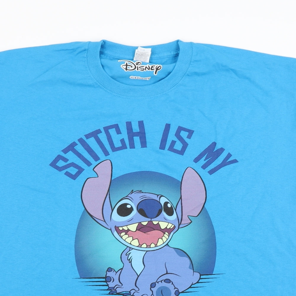 Disney Mens Blue    T-Shirt Size XL  - DISNEY, STITCH
