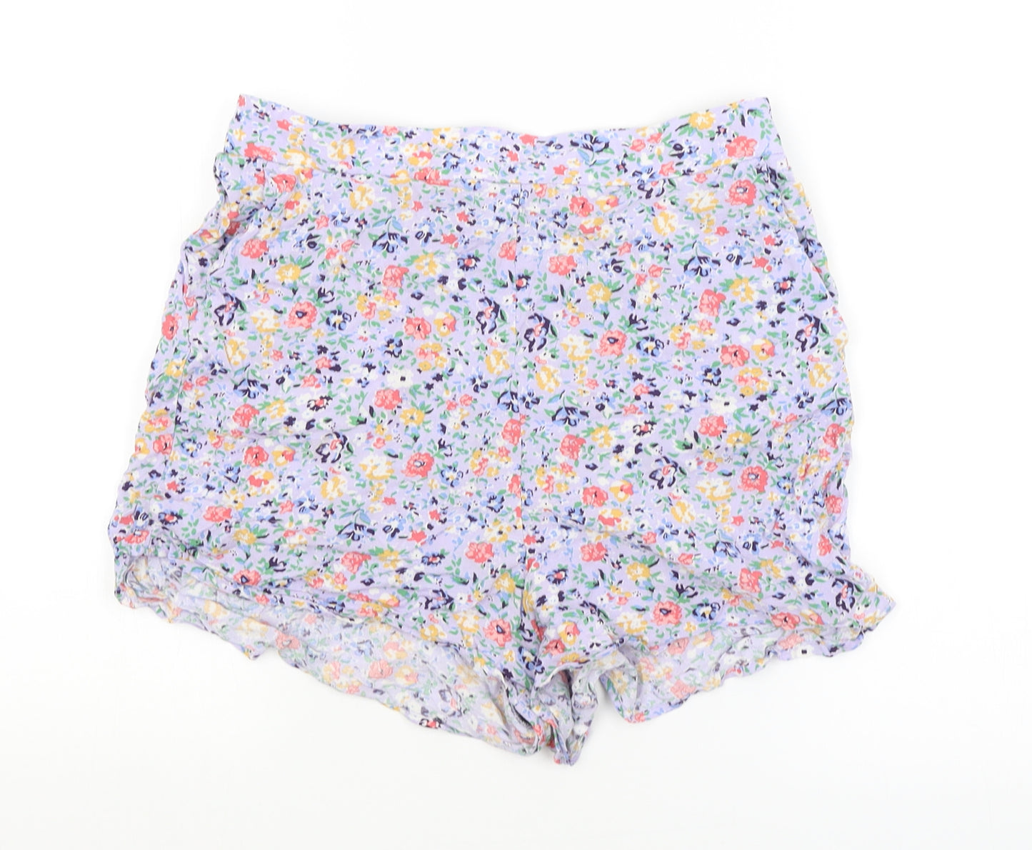 New Look Womens Purple Floral  Hot Pants Shorts Size 10