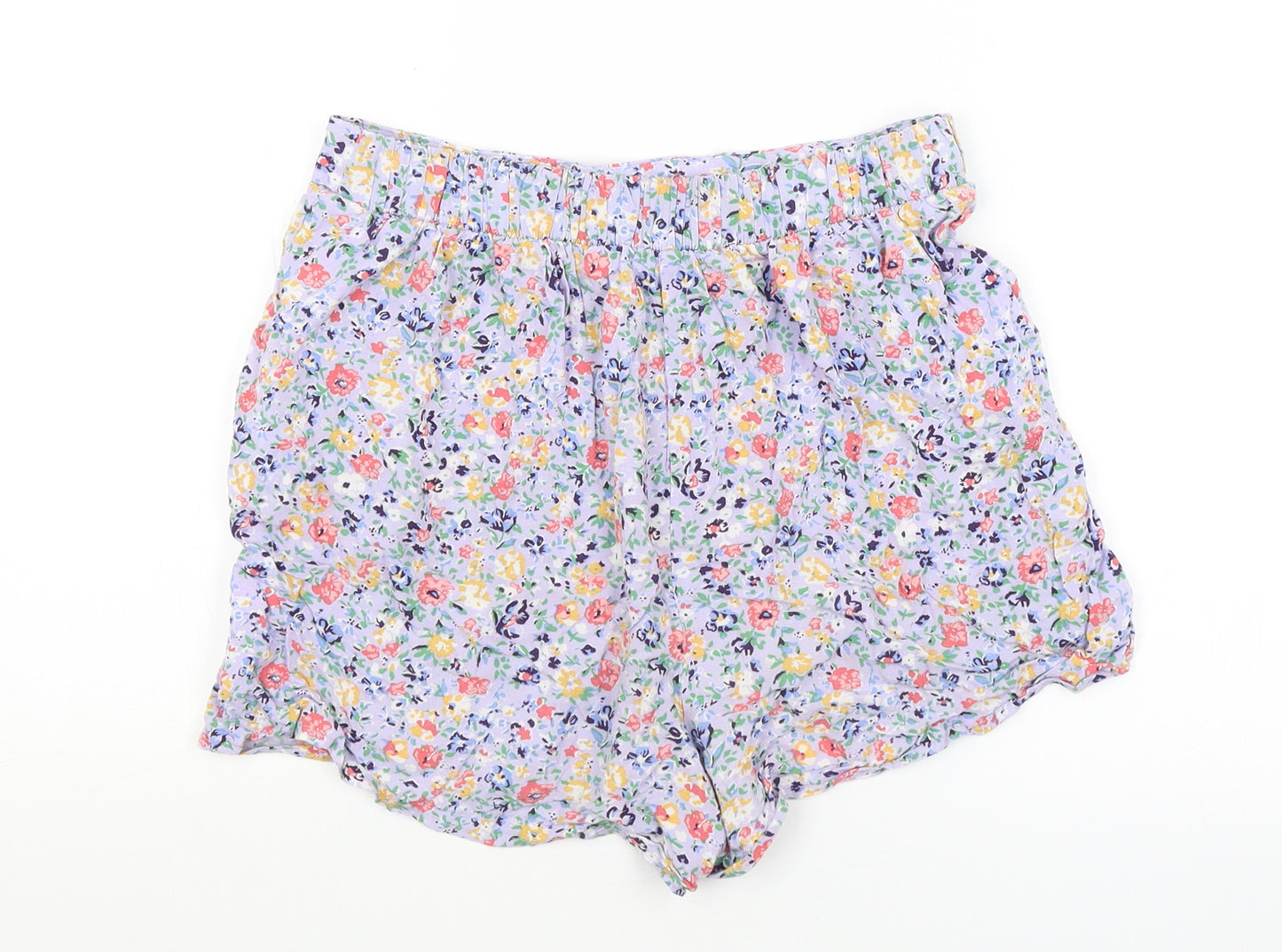 New Look Womens Purple Floral  Hot Pants Shorts Size 10