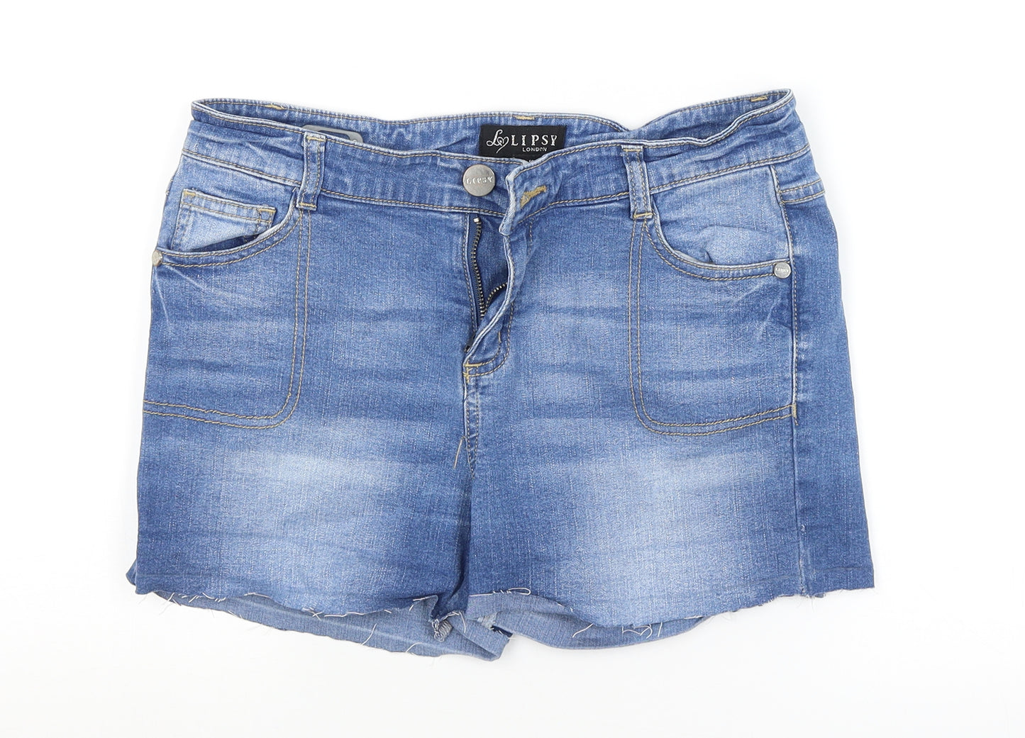 Lipsy Womens Blue   Cut-Off Shorts Size 10