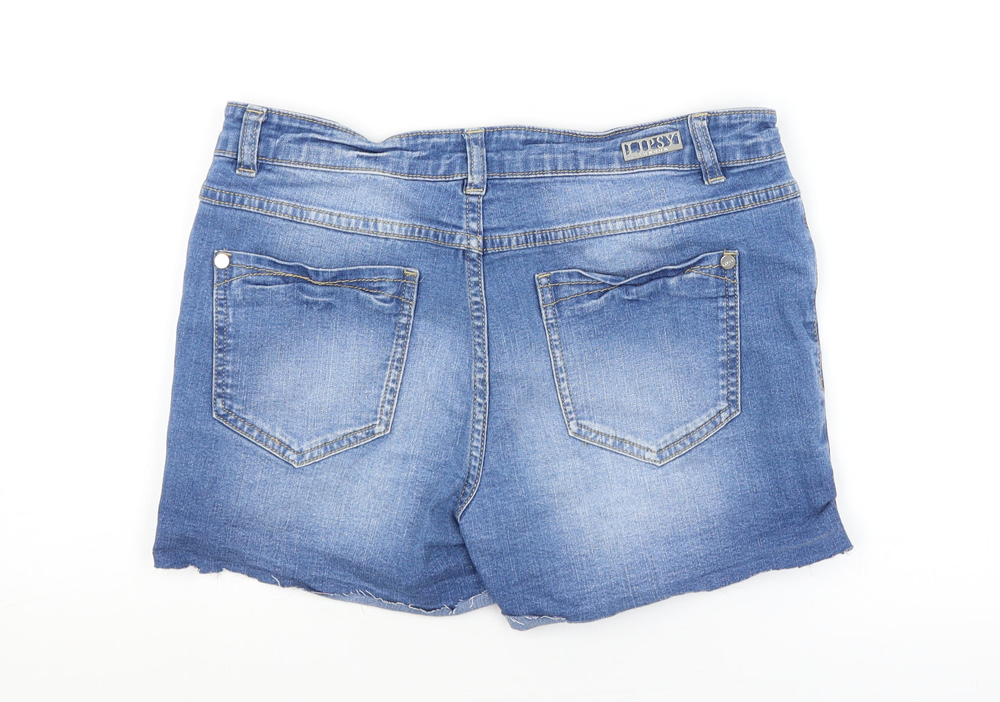Lipsy Womens Blue   Cut-Off Shorts Size 10