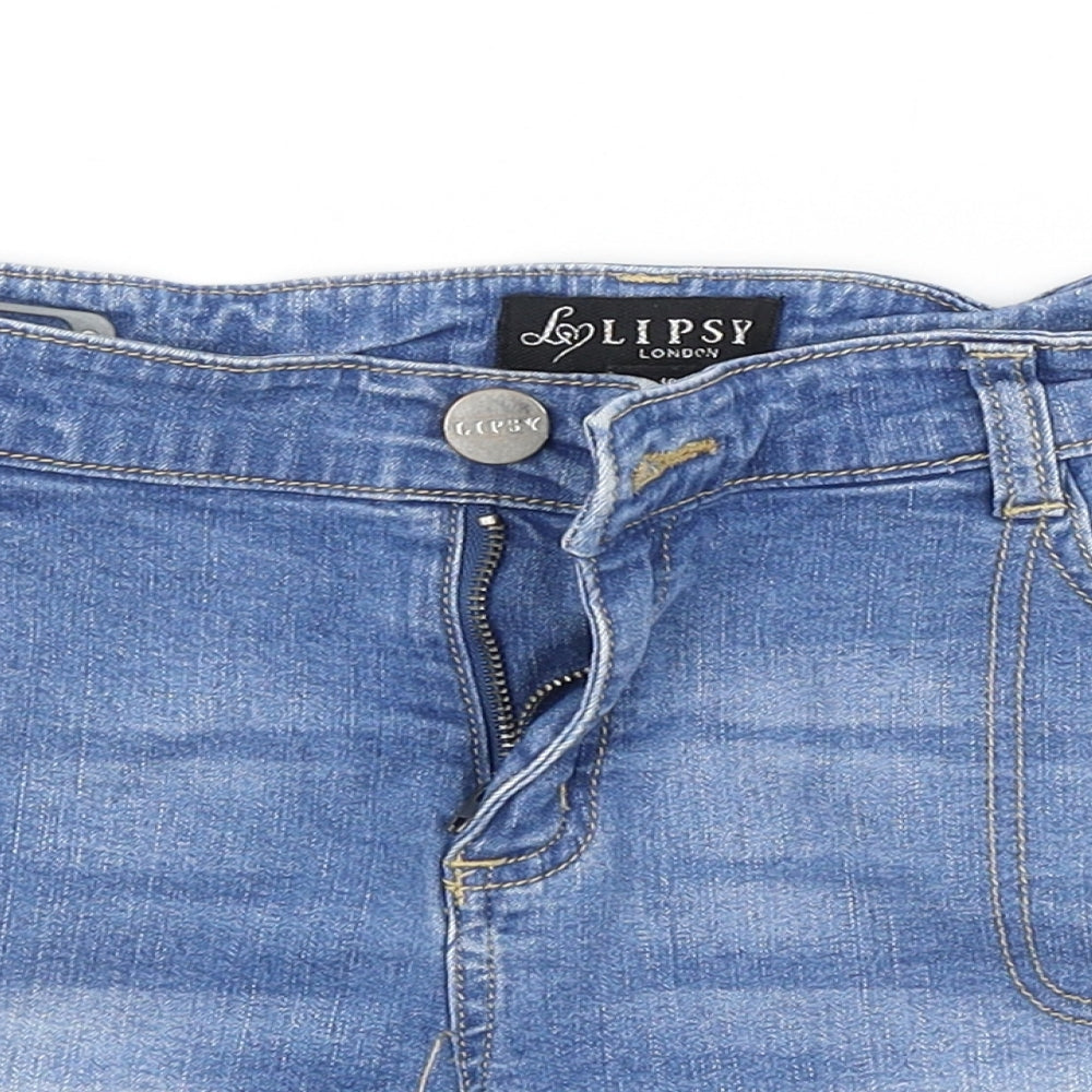 Lipsy Womens Blue   Cut-Off Shorts Size 10