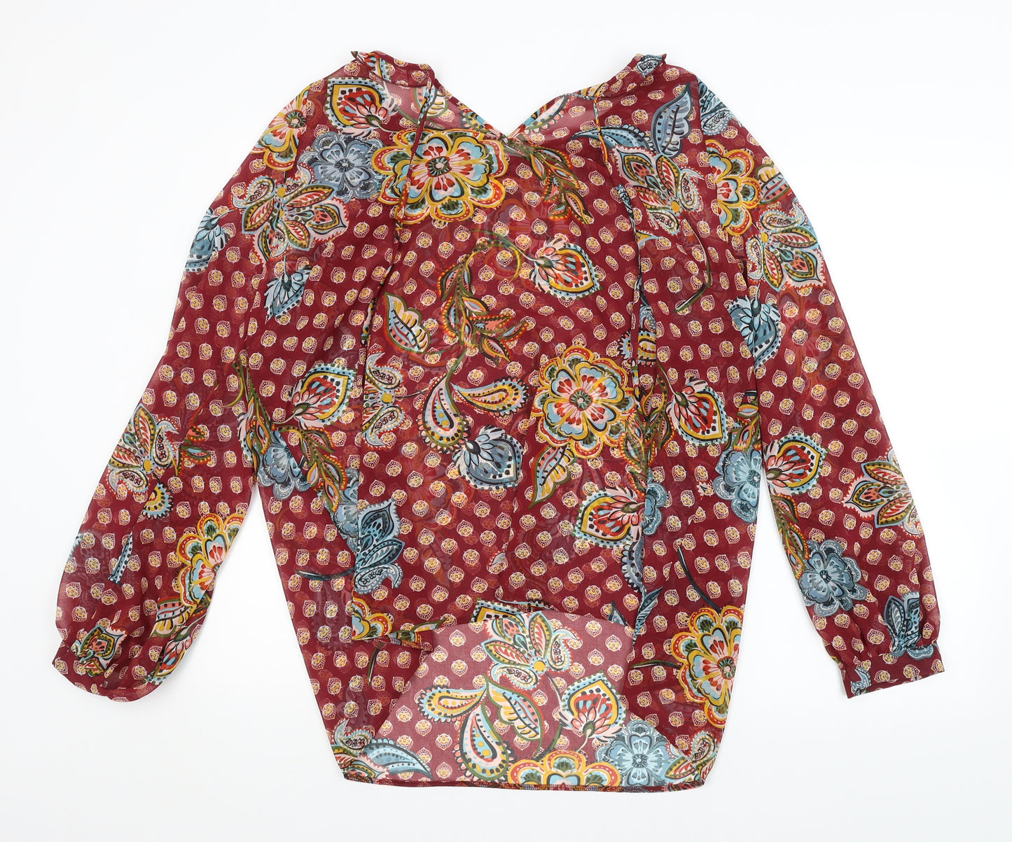 Papaya Womens Red Paisley  Basic Blouse Size 20
