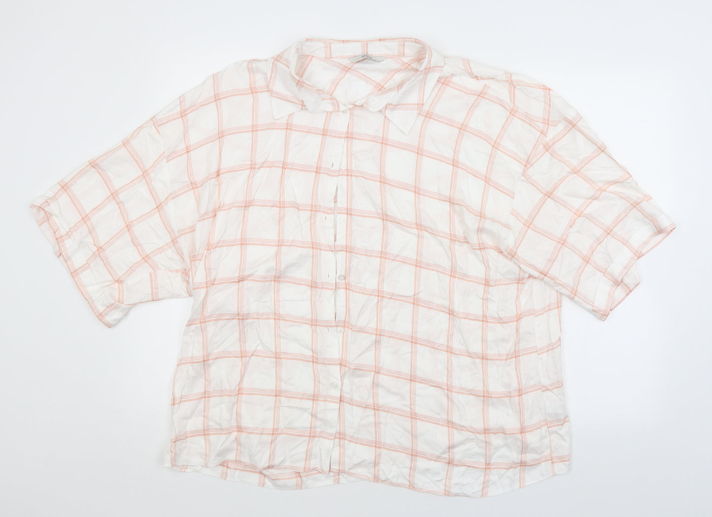 GOERGE Womens White Check  Basic Button-Up Size 22