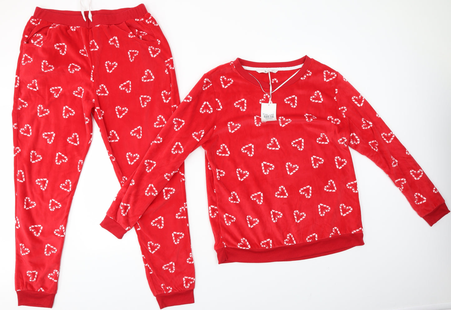 TU Womens Red Solid  Kimono Pyjama Set Size 14