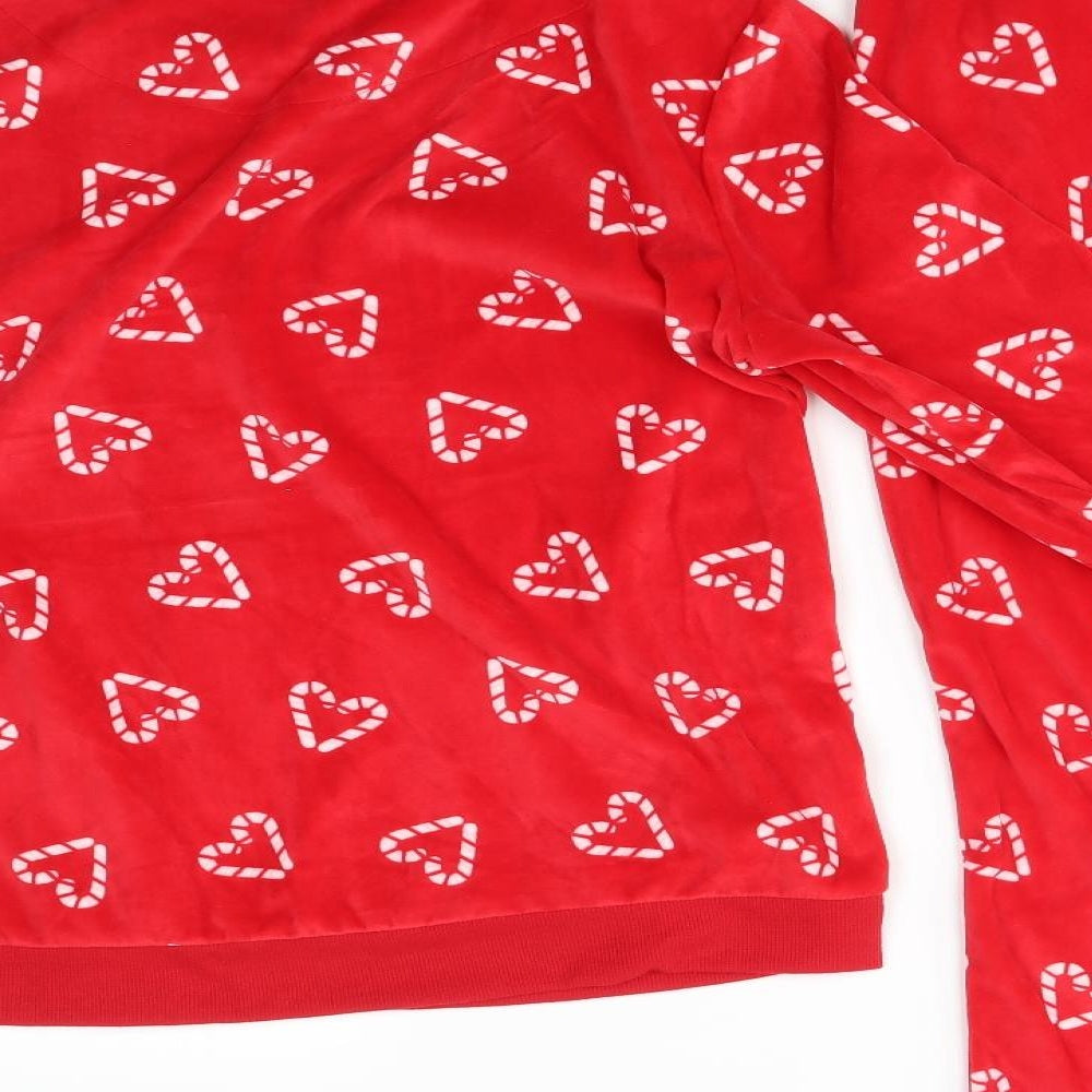 TU Womens Red Solid  Kimono Pyjama Set Size 14