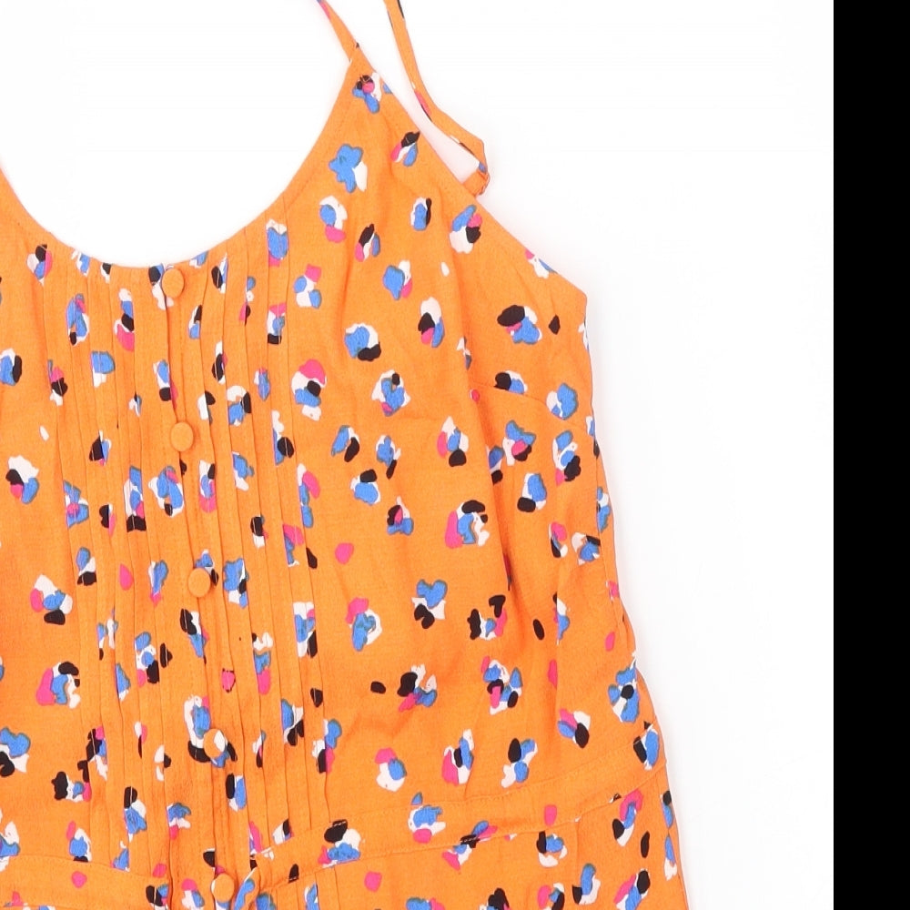 Oliver Bonas Womens Orange Animal Print  Camisole Blouse Size 6