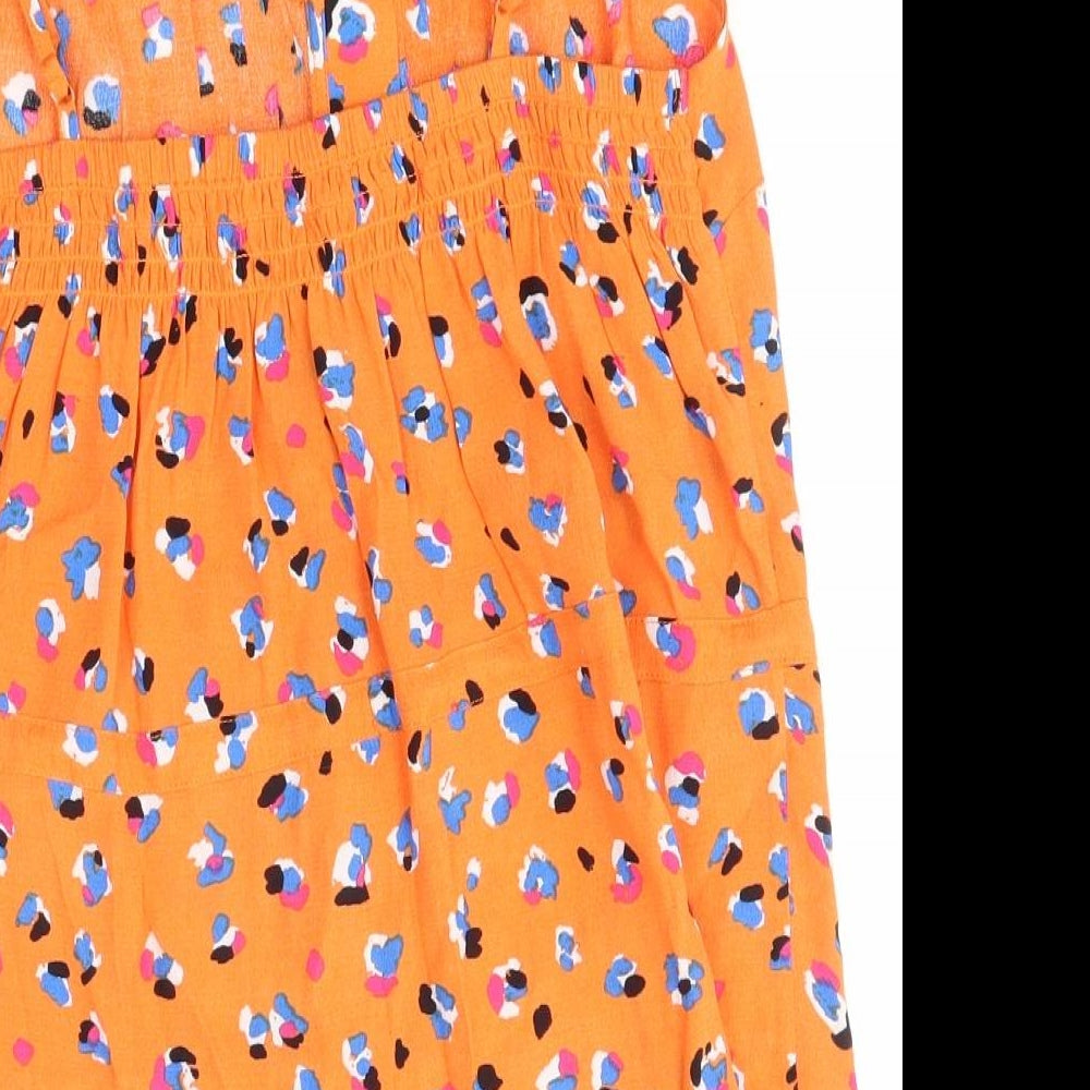 Oliver Bonas Womens Orange Animal Print  Camisole Blouse Size 6