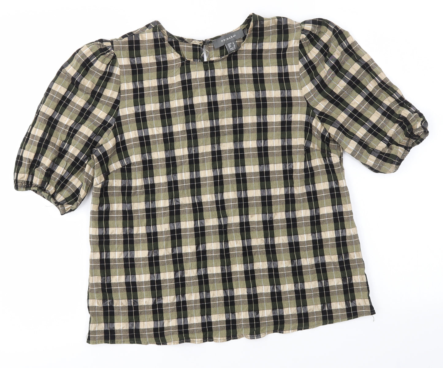 Primark Womens Brown Check  Basic Blouse Size 6