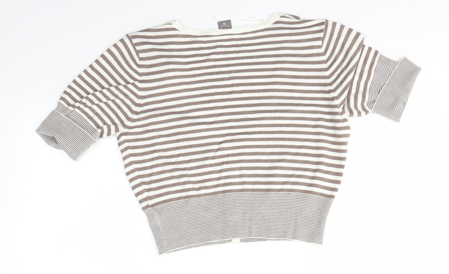 TU Womens Brown Striped  Basic Blouse Size 14