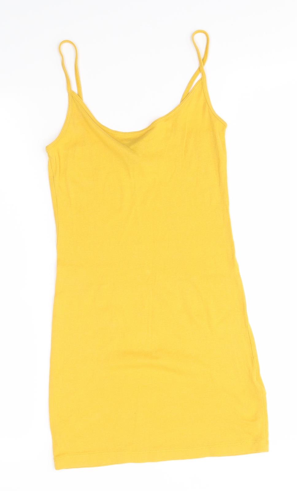 H&M Womens Yellow   Tank Dress  Size XS