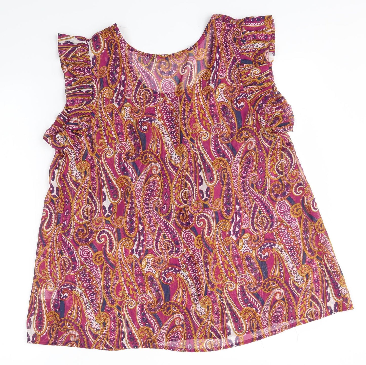 TU Womens Pink Paisley  Basic Blouse Size 14