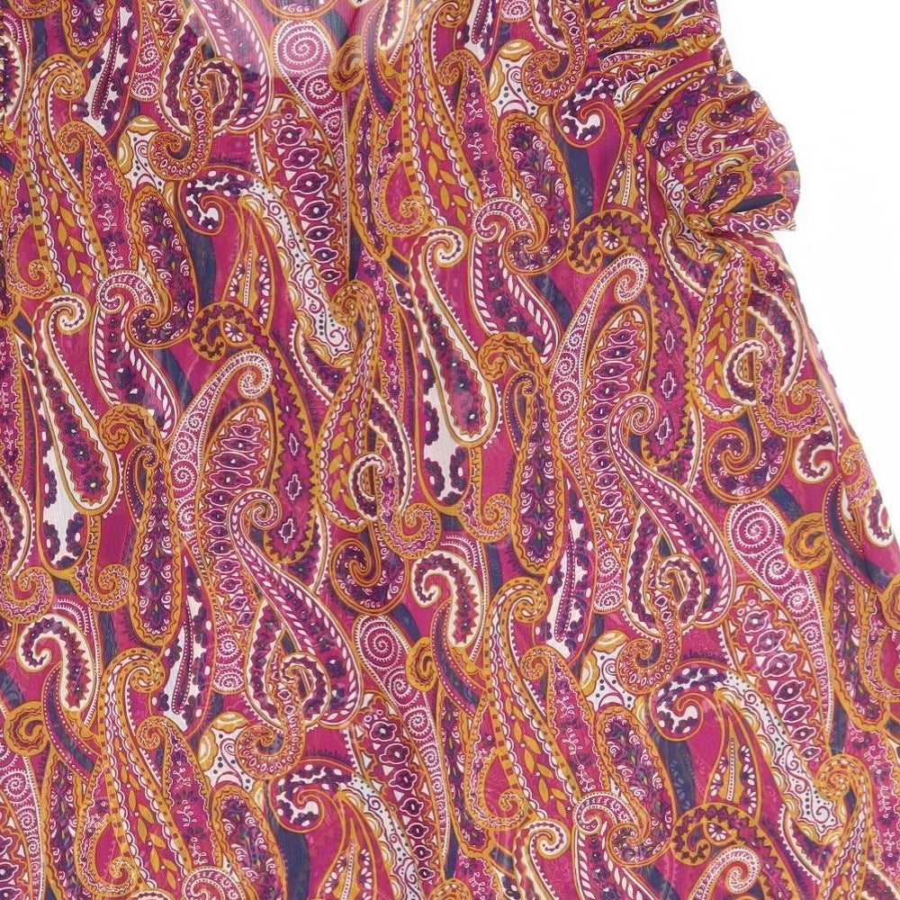 TU Womens Pink Paisley  Basic Blouse Size 14
