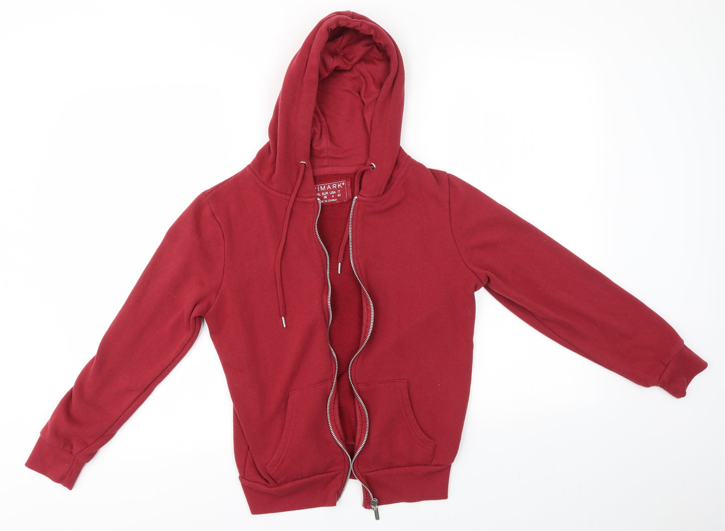 Primark Womens Red   Full Zip Hoodie Size 8