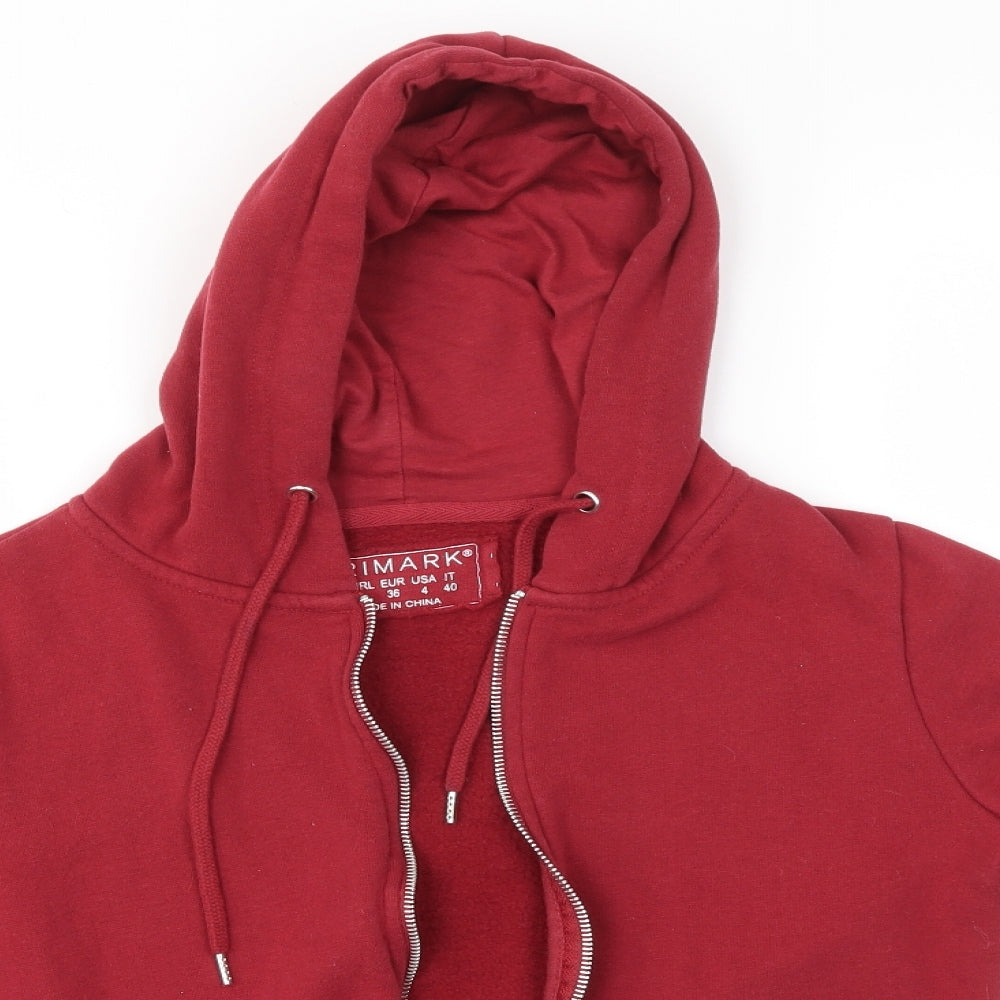 Primark Womens Red   Full Zip Hoodie Size 8