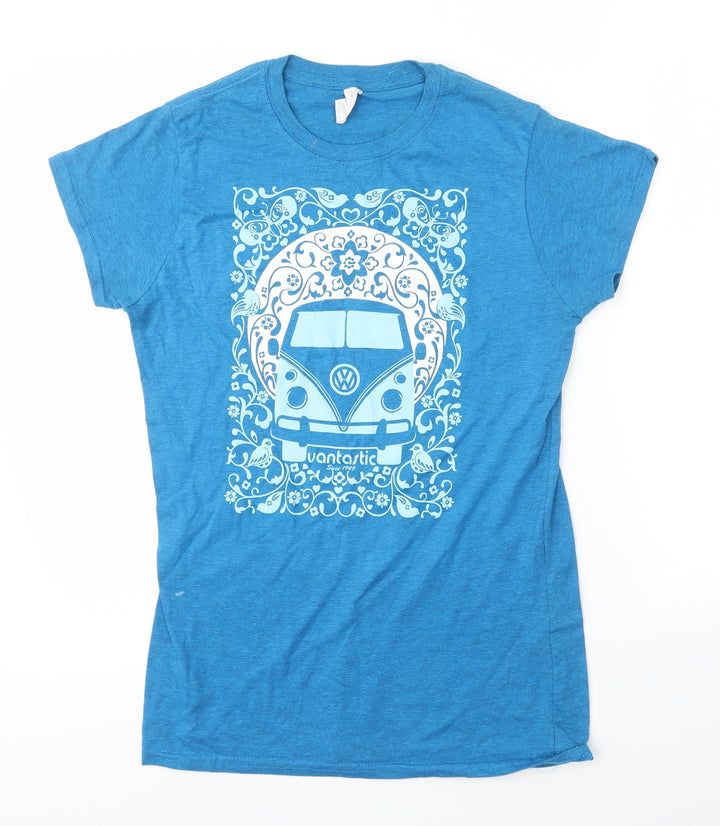 Gildan Womens Blue Basic T-Shirt Size L
