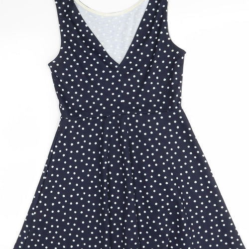 H&M Womens Blue Polka Dot  A-Line  Size 12