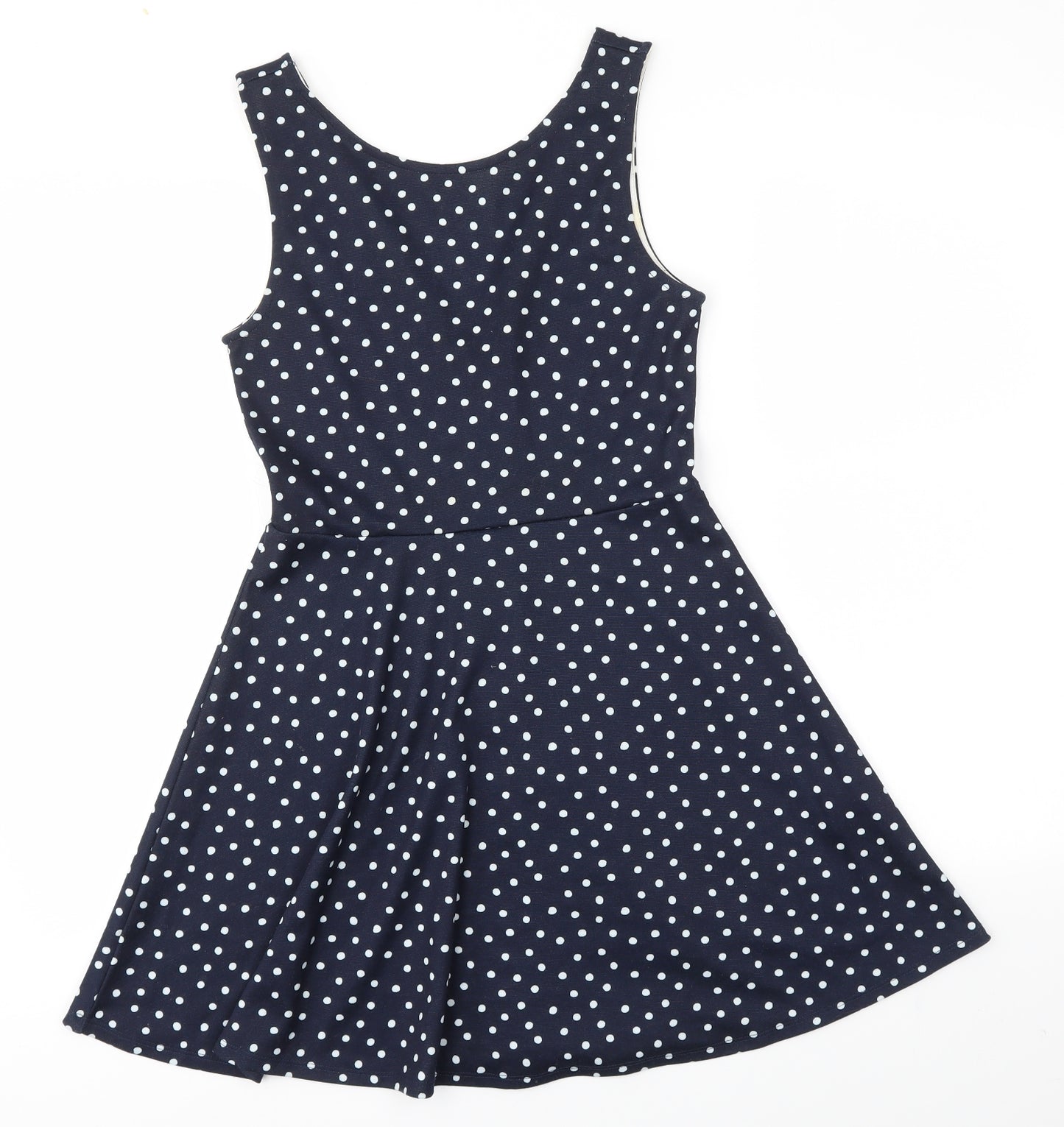 H&M Womens Blue Polka Dot  A-Line  Size 12
