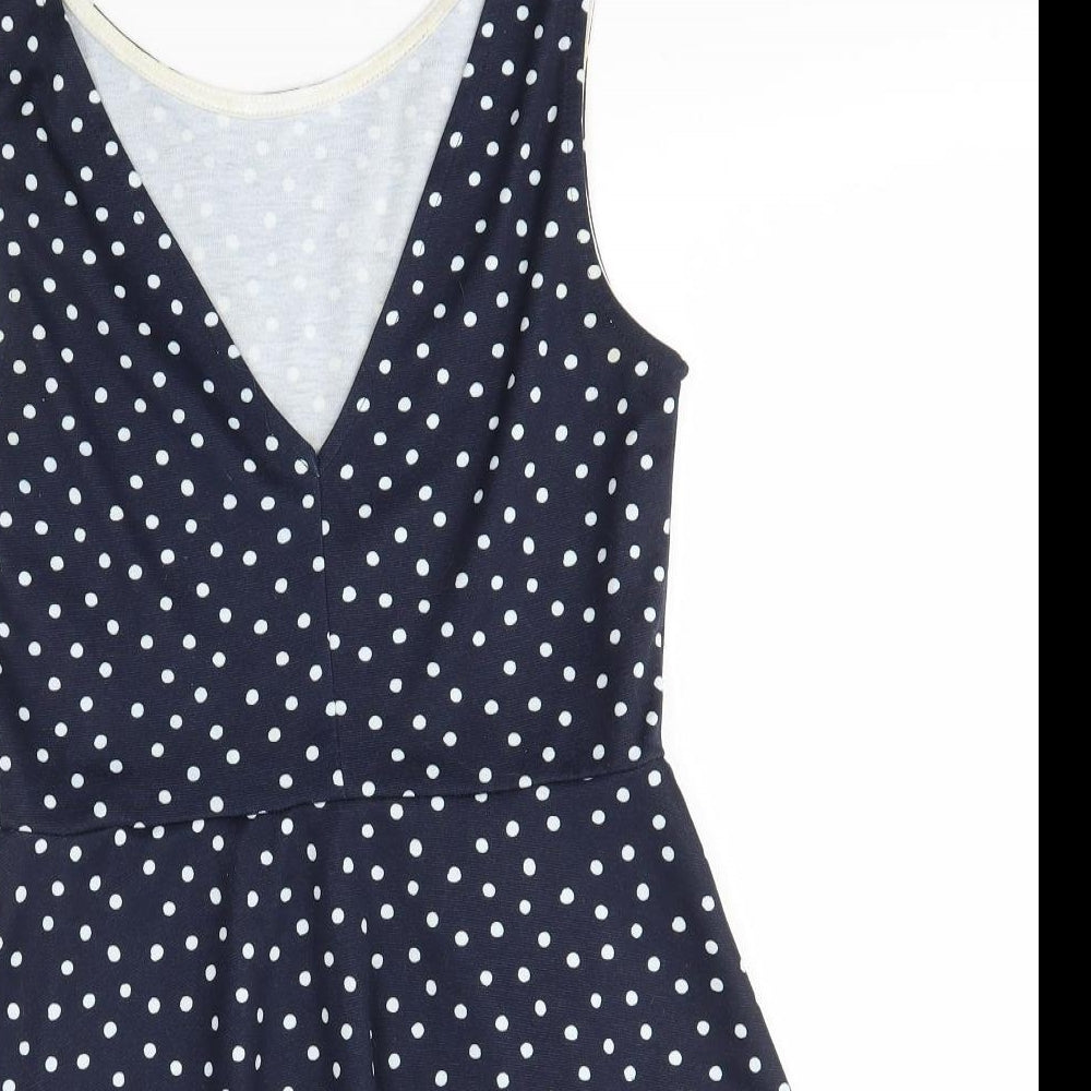 H&M Womens Blue Polka Dot  A-Line  Size 12