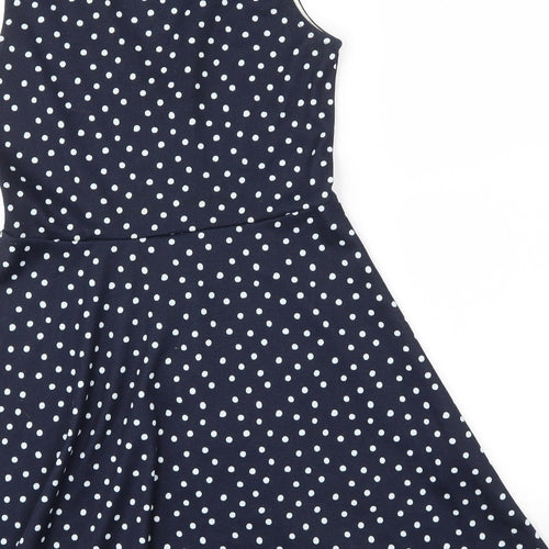 H&M Womens Blue Polka Dot  A-Line  Size 12