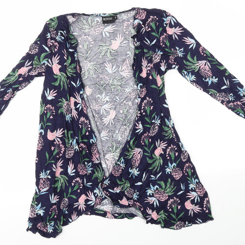 BEYOU Womens Multicoloured Floral  Cardigan Jumper Size 12