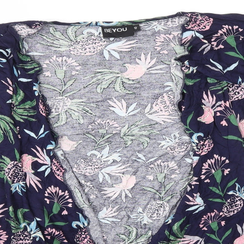 BEYOU Womens Multicoloured Floral  Cardigan Jumper Size 12