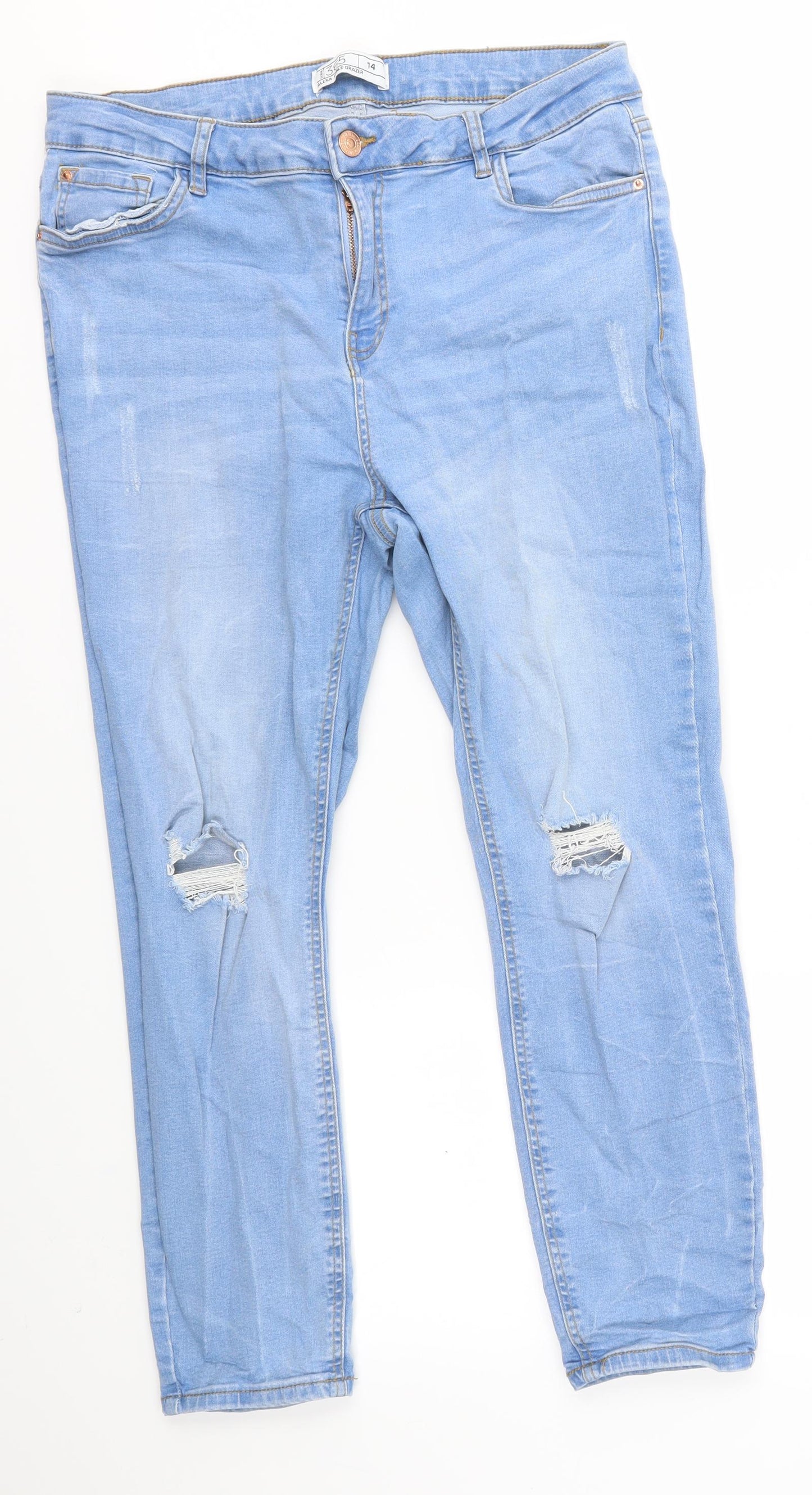 365 Denim Womens Blue   Skinny Jeans Size 14 L24 in