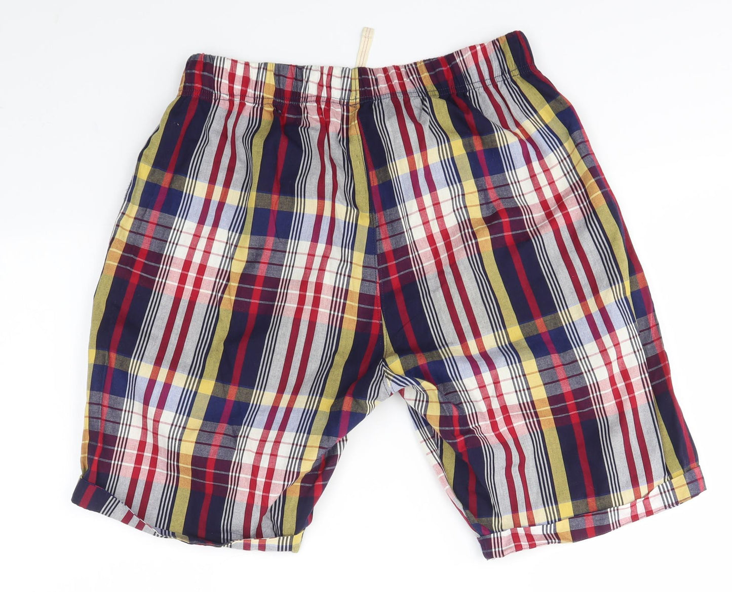 Topman Mens Red Check  Sweat Shorts Size S