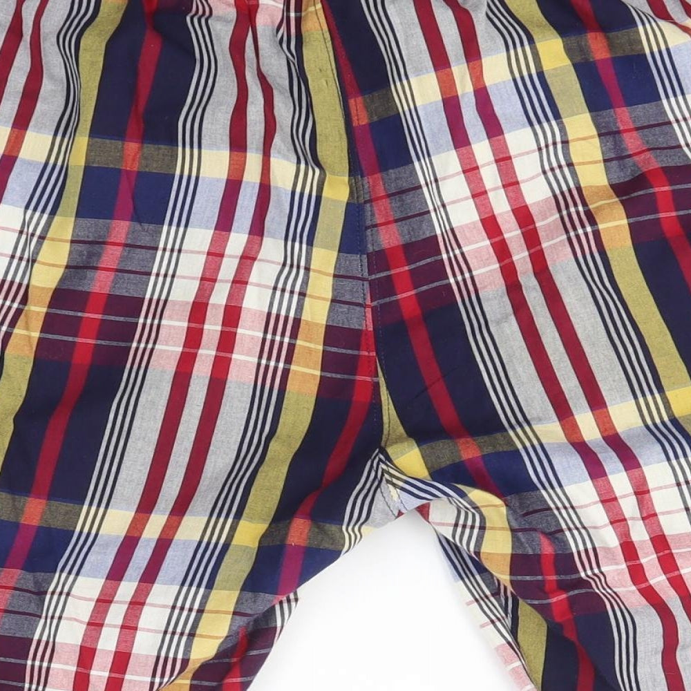 Topman Mens Red Check  Sweat Shorts Size S