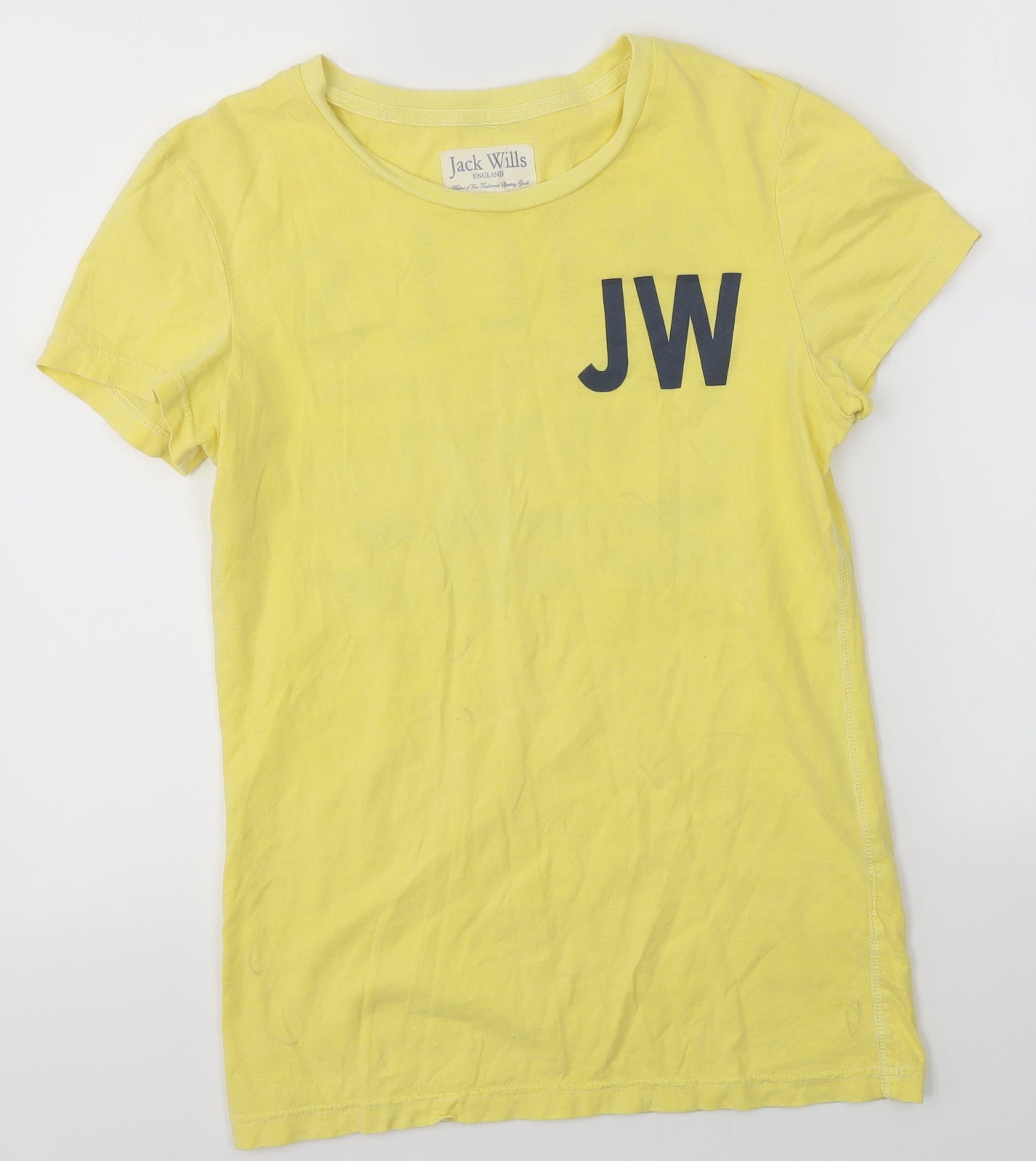 Jack Wills Womens Yellow   Basic T-Shirt Size 10