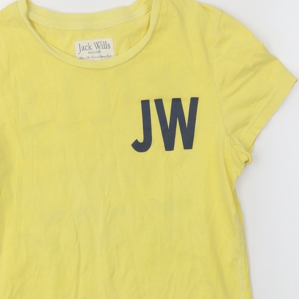Jack Wills Womens Yellow   Basic T-Shirt Size 10