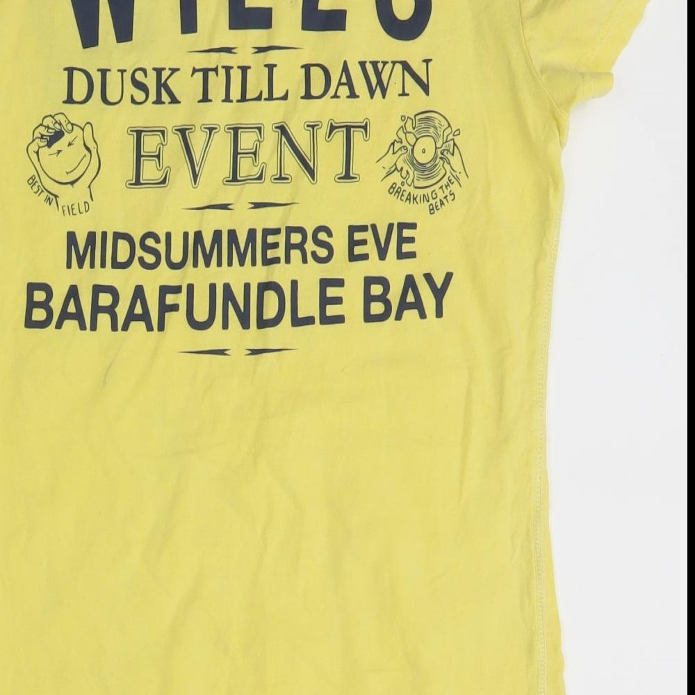 Jack Wills Womens Yellow   Basic T-Shirt Size 10