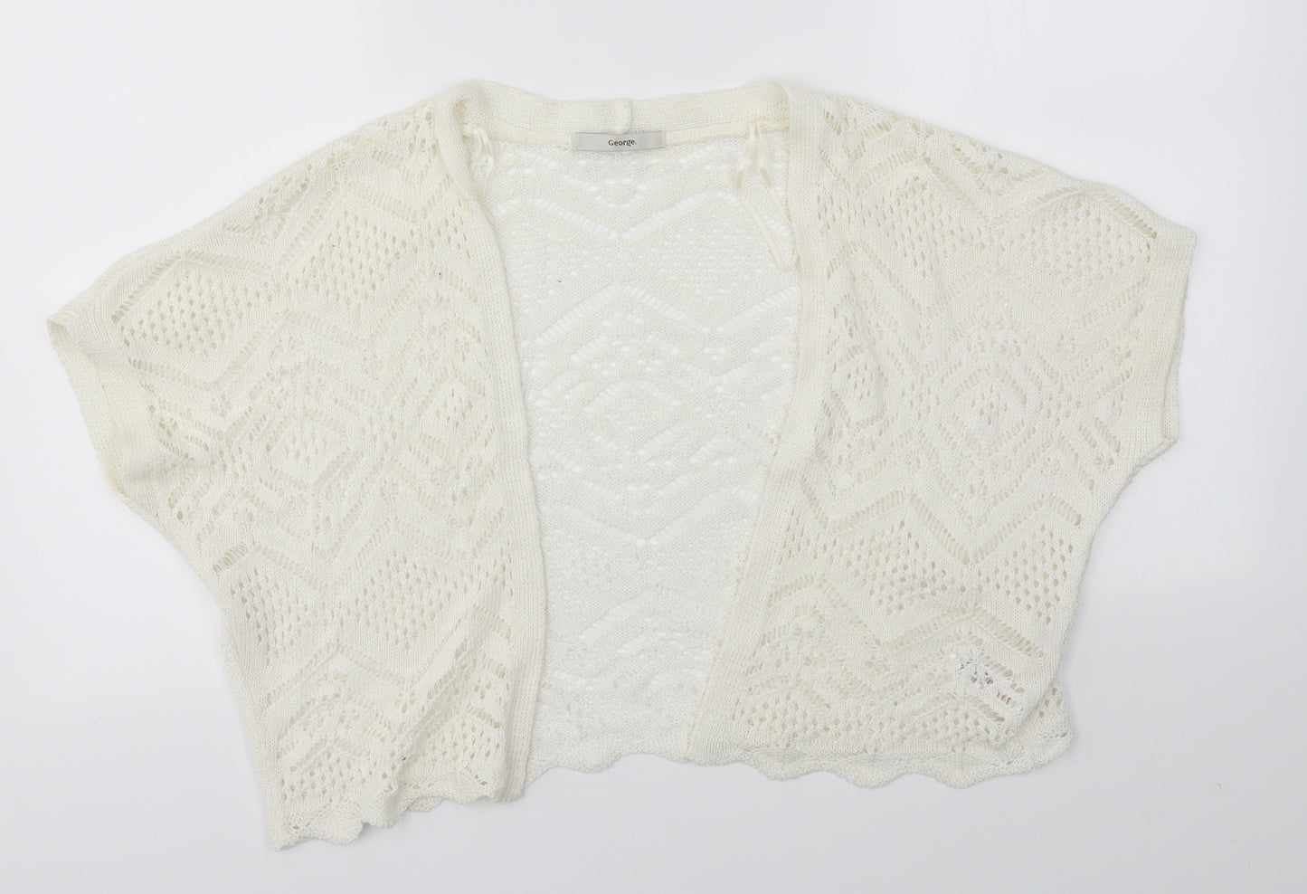 George Womens White   Cardigan Jumper Size S