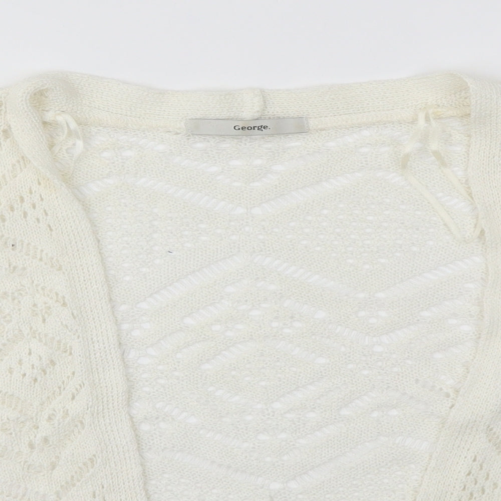 George Womens White   Cardigan Jumper Size S
