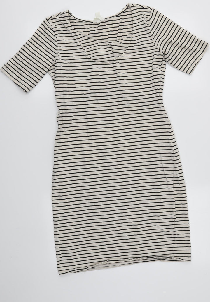 H&M Womens Multicoloured Striped T-Shirt Dress Size M