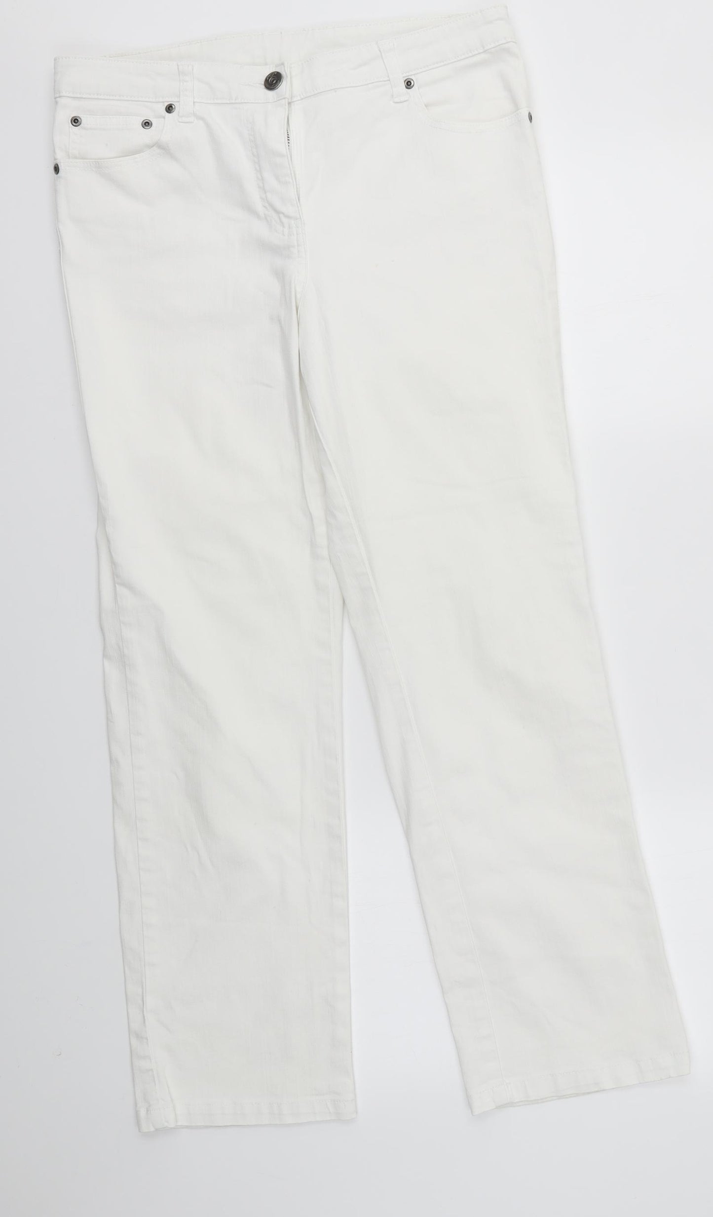 Matalan Womens White   Straight Jeans Size 12 L28 in