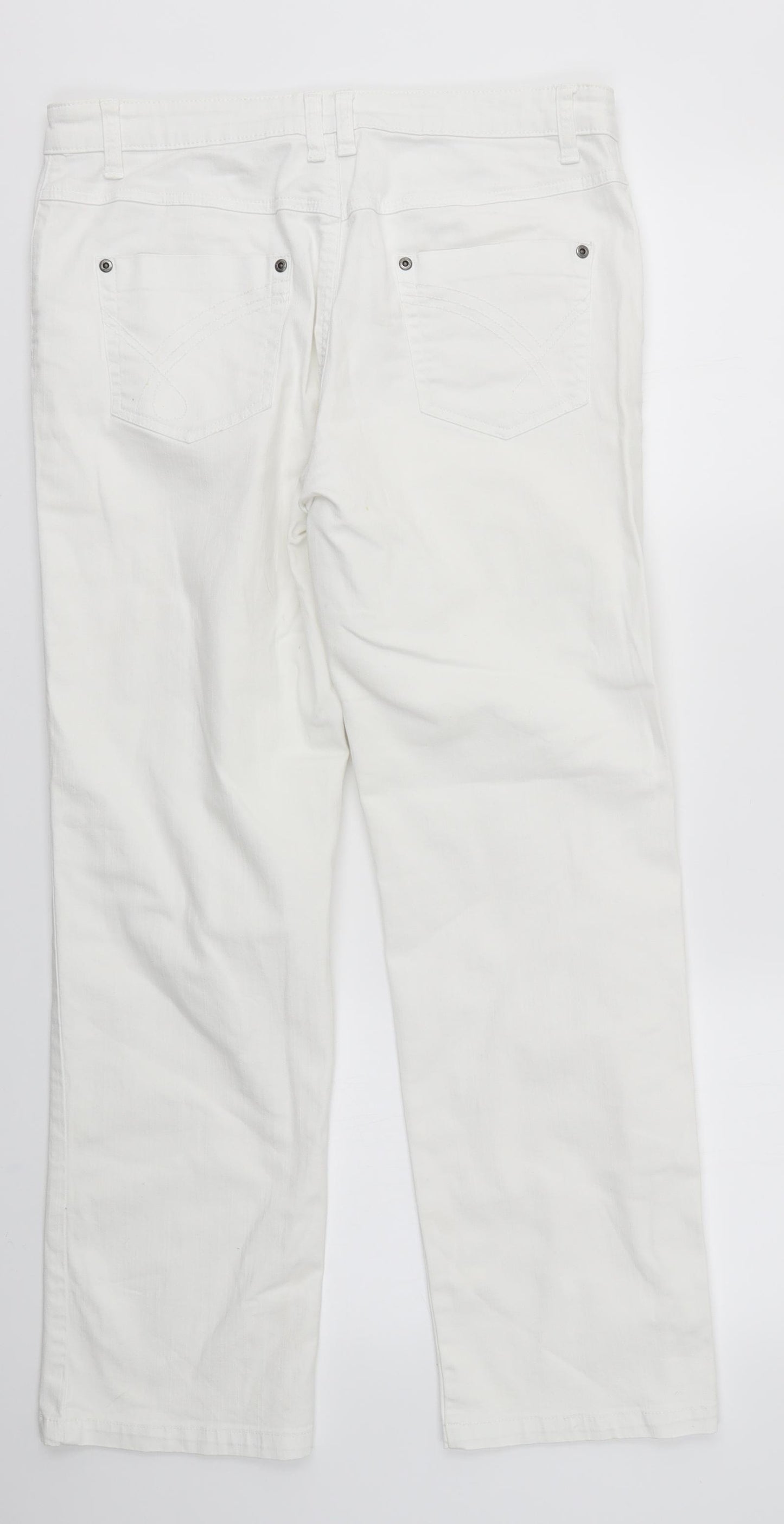 Matalan Womens White   Straight Jeans Size 12 L28 in