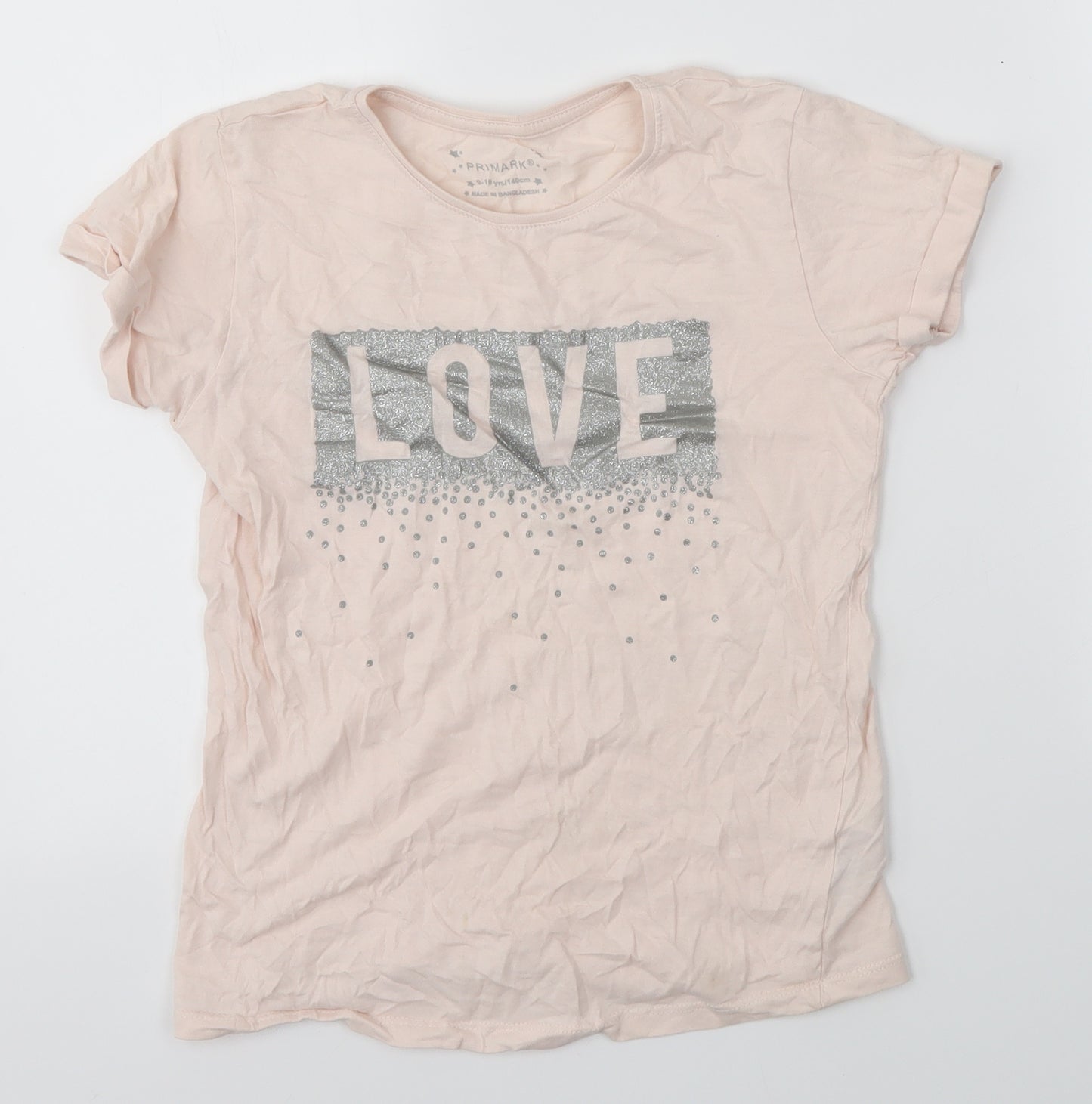 Primark Girls Pink   Basic T-Shirt Size 9-10 Years