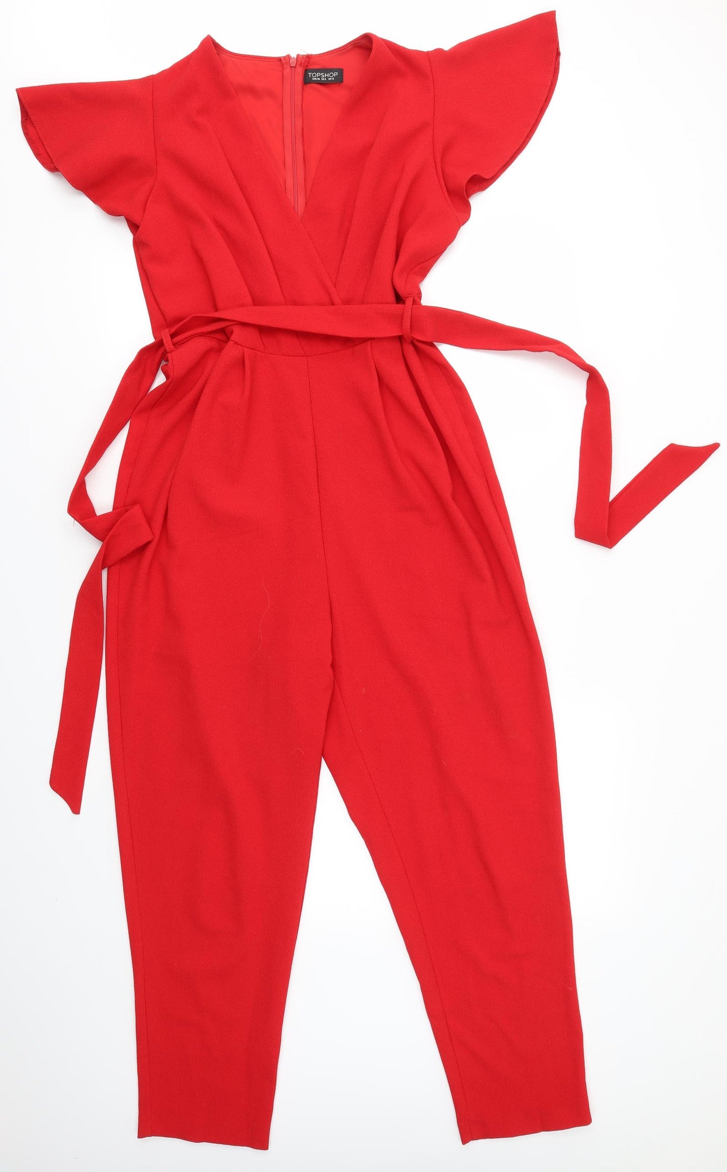 Topshop Womens Red   Jumpsuit One-Piece Size 12