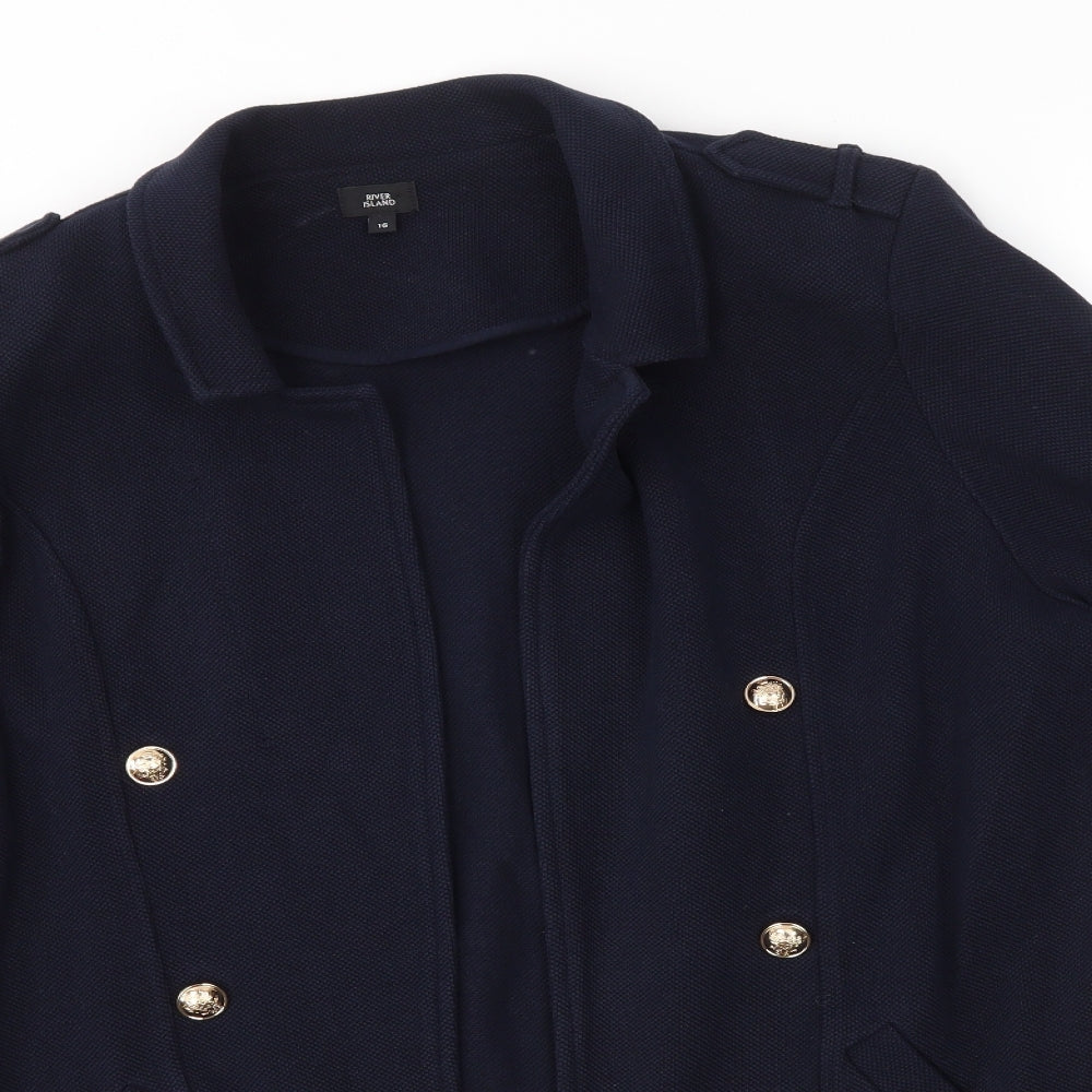 River Island Womens Blue   Overcoat Coat Size 16