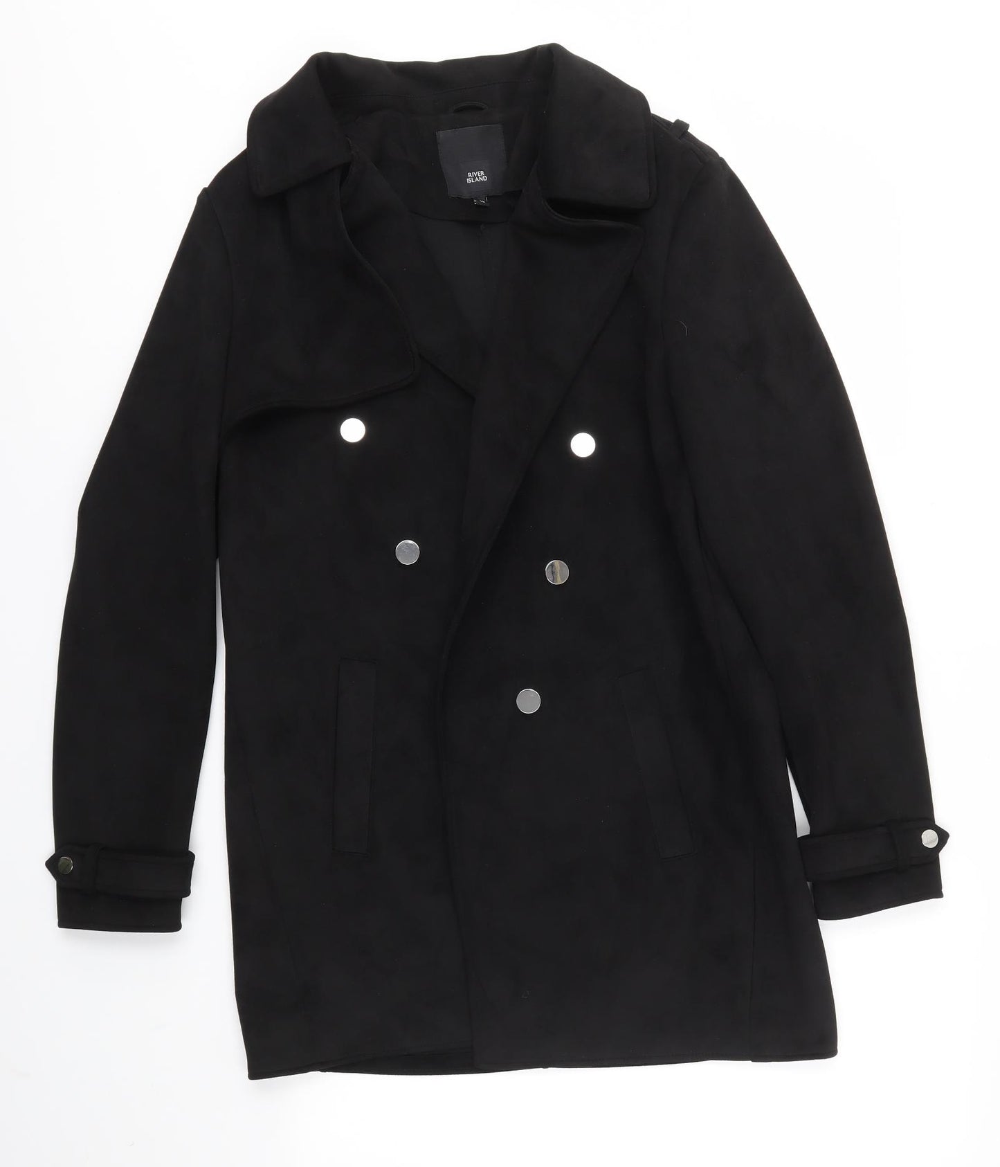 River Island Womens Black   Overcoat Coat Size 16