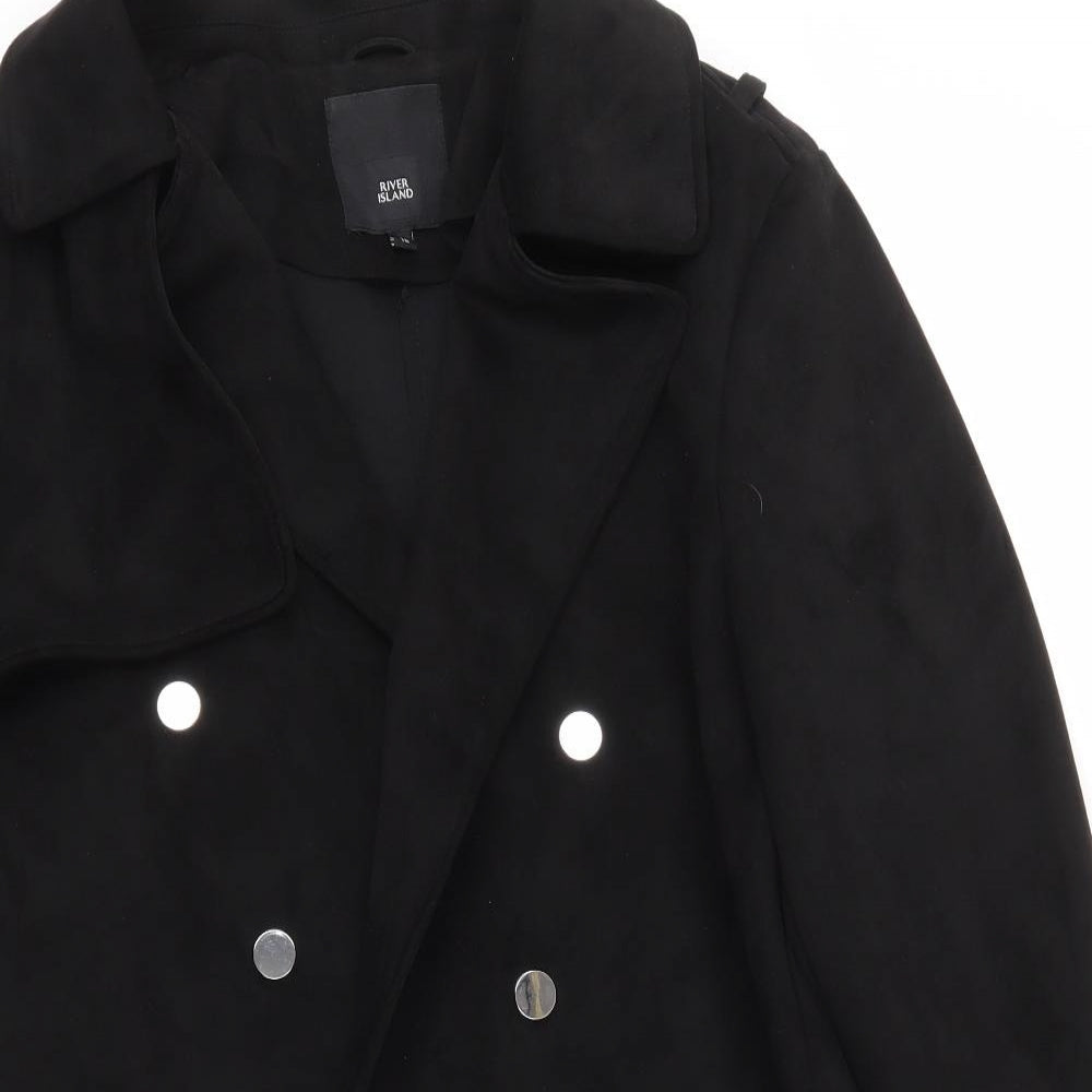 River Island Womens Black   Overcoat Coat Size 16