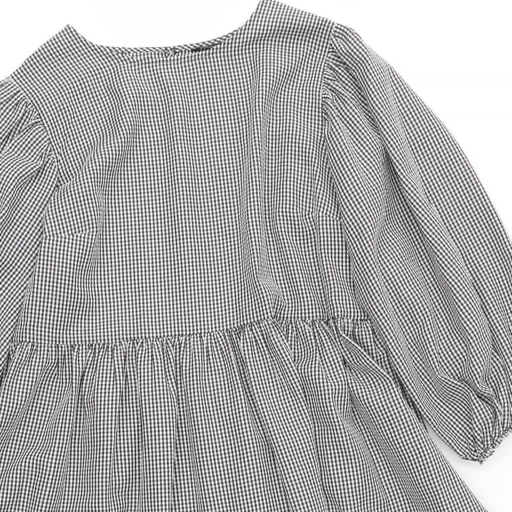 George Womens Black Check  A-Line  Size 12