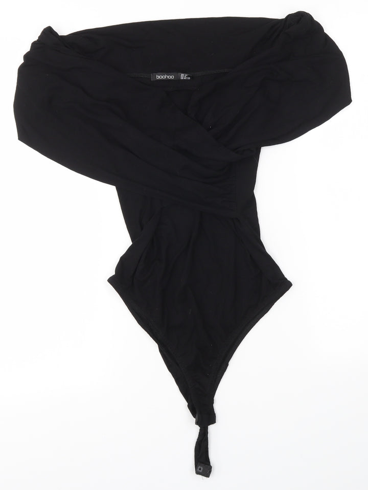 Boohoo Womens Black Bodysuit One-Piece Size 12