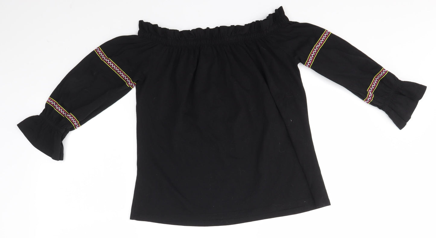 Dorothy Perkins Womens Black   Basic Blouse Size 10