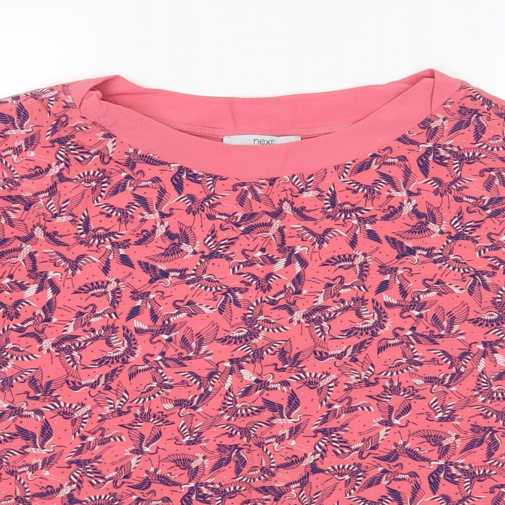 NEXT Womens Pink Animal Print  Basic T-Shirt Size 10