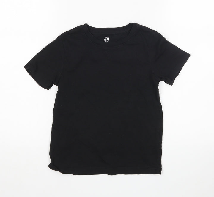 H&M Girls Black   Basic T-Shirt Size 5-6 Years