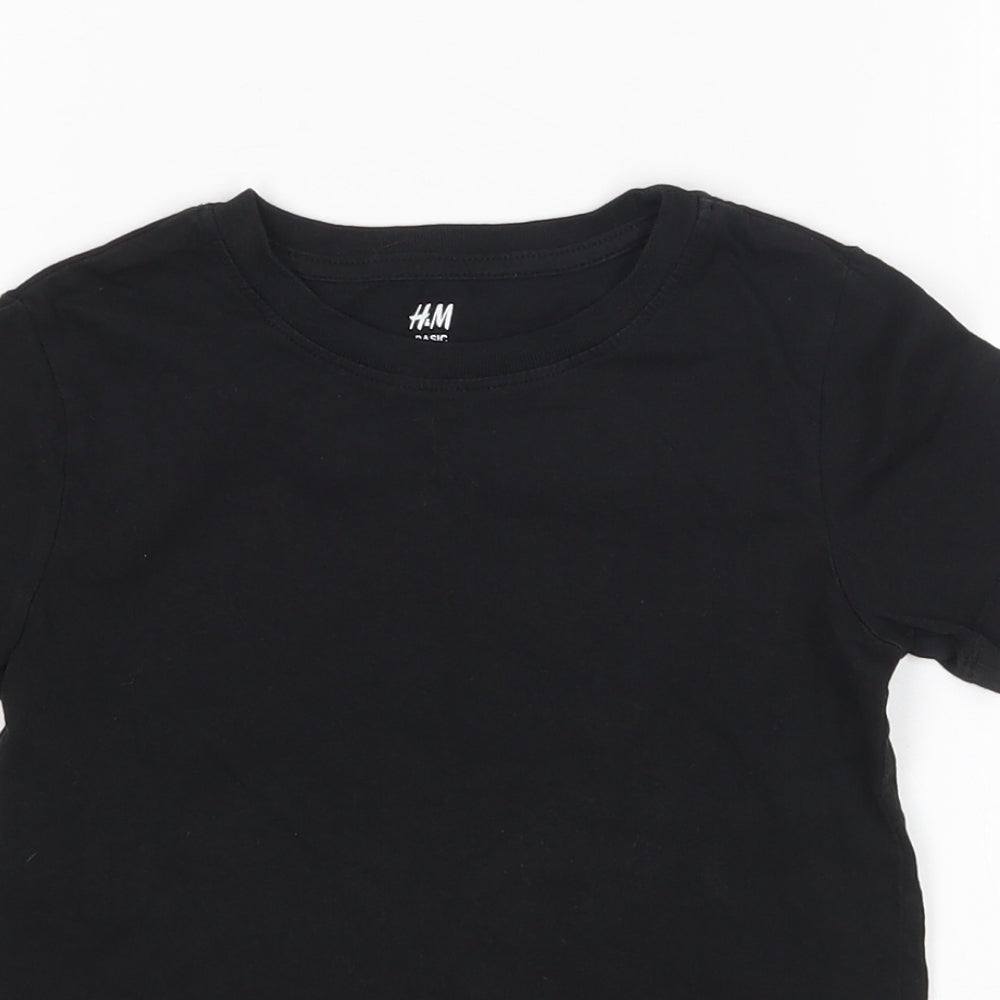 H&M Girls Black   Basic T-Shirt Size 5-6 Years